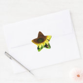 Grote gele zonnebloem ster sticker (Envelop)
