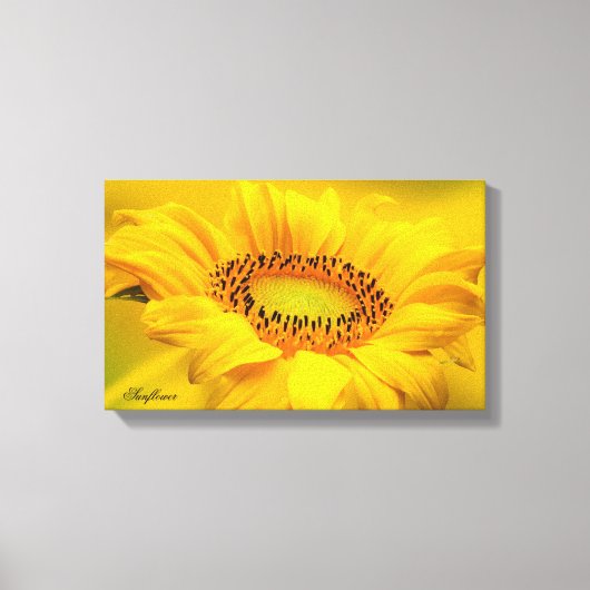 Grote gele zonnebloem stretched canvas print (Voorkant)