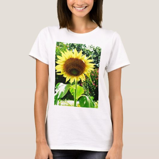 Grote gele zonnebloem t-shirt (Voorkant)