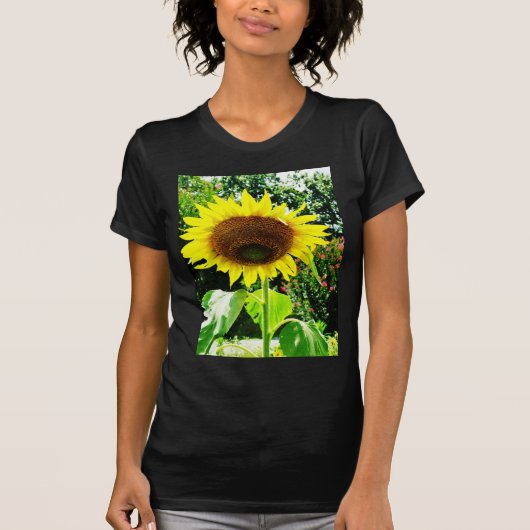 Grote gele zonnebloem t-shirt (Voorkant)