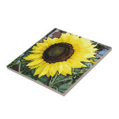 Grote - gele zonnebloem tegeltje (Zijkant)