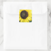 Grote - gele zonnebloem vierkante sticker (Tas)