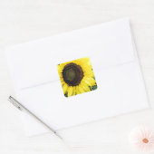 Grote - gele zonnebloem vierkante sticker (Envelop)