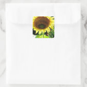 Grote gele zonnebloem vierkante sticker (Tas)