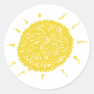 Grote gele zonneschijn ronde sticker
