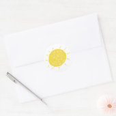 Grote gele zonneschijn ronde sticker (Envelop)