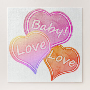 Grote geliefden/baby houden van liefde/liefhebbend legpuzzel