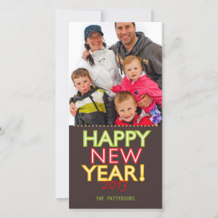 Grote Gelukkige Nieuwjaar Fotokaart Groet Feestdagenkaart