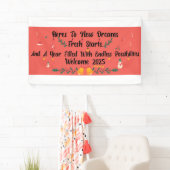 Grote Gelukkige Nieuwjaarsbanner 2025 Spandoek (Insitu)