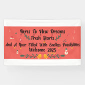Grote Gelukkige Nieuwjaarsbanner 2025 Spandoek (Horizontaal)