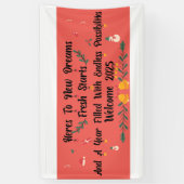 Grote Gelukkige Nieuwjaarsbanner 2025 Spandoek (Verticaal)