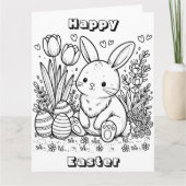 Grote gelukkige Pasen | Pagina Kleur mij Kaart (Voorkant)