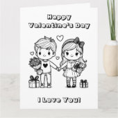 Grote gelukkige Valentijnsdag   | Kleur-me-pagina Kaart (Voorkant)