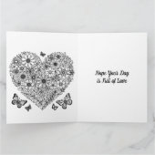 Grote Gelukkige Valentijnsdag voor Haar Kleurplaat Kaart (Binnen)