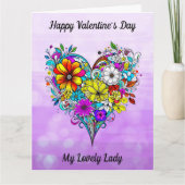 Grote Gelukkige Valentijnsdag voor Haar Kleurplaat Kaart (Voorkant)