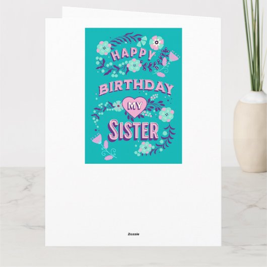 Grote Gelukkige Verjaardag aan mijn Zuster geperso Kaart (Achterkant)