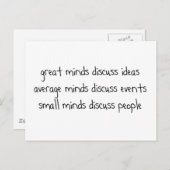 GROTE GEMIDDELDE KLEINE MIJNEN BESPREKEN IDEEËN GE BRIEFKAART (Voorkant / Achterkant)