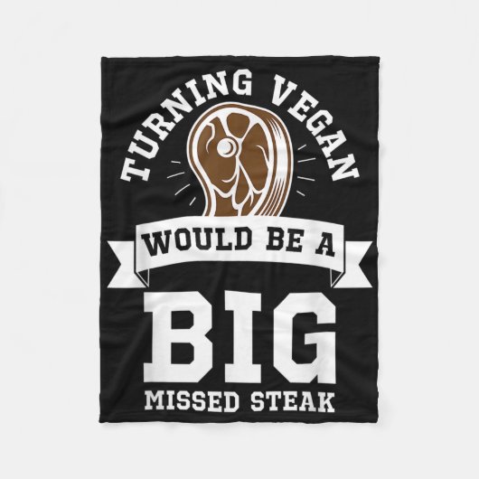 Grote Gemiste Steak Grappig Vlees Eter Barbecue An Fleece Deken (Voorkant)