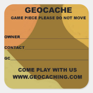 Grote geocache vierkante sticker