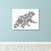 Grote Geometrische Beer Kunstmatige pagina Volwass Canvas Afdruk (Insitu (Houten vloer))