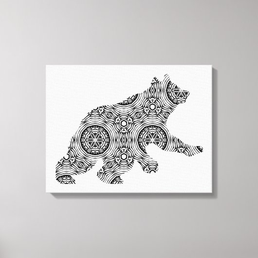 Grote Geometrische Beer Kunstmatige pagina Volwass Canvas Afdruk (Voorkant)