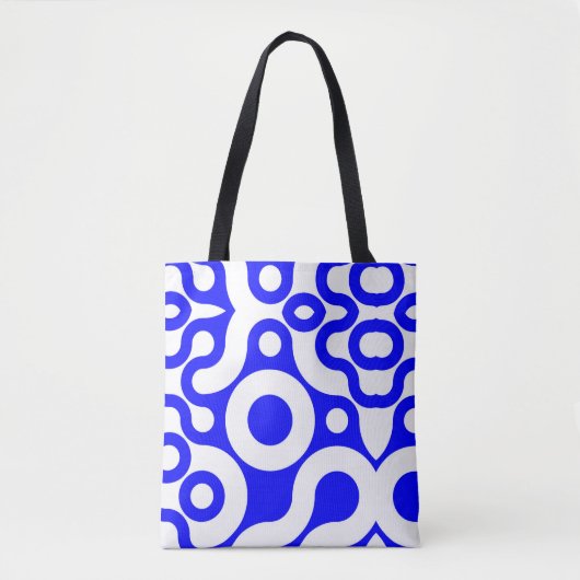 Grote geometrische cirkelafdrukken tote bag (Voorkant)
