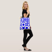 Grote geometrische cirkelafdrukken tote bag (Op model)