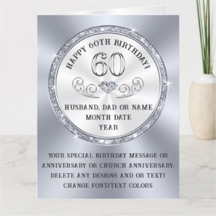 GROTE, Gepersonaliseerde 60e Verjaardag Kaart voor