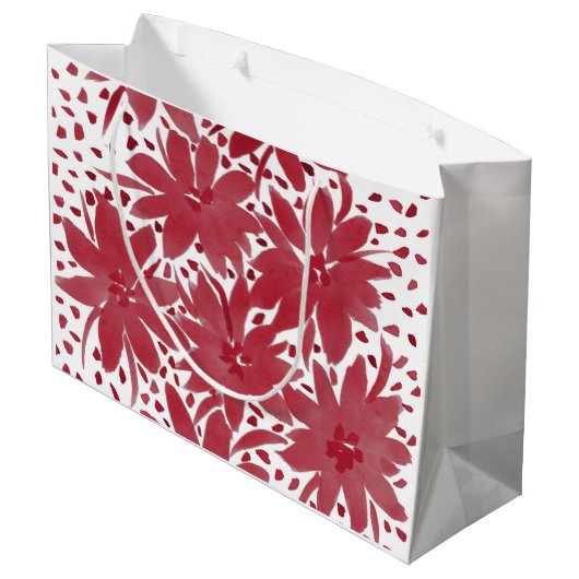 Grote gepersonaliseerde bloemenontwerp Ruby Red Gi Groot Cadeauzakje (Achterkant Gekanteld)