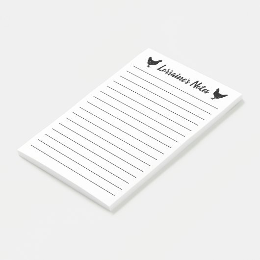 Grote gepersonaliseerde Post-it® notes met kippen (Schuin)