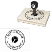 Grote gepersonaliseerde rustieke hamer Logo Custom Rubberstempel (Gestempeld)