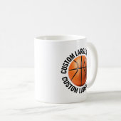Grote gepersonaliseerde tekst basketbal 330 ml. Op Koffiemok (Voorkant rechts)