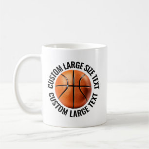 Grote gepersonaliseerde tekst basketbal 330 ml. Op Koffiemok
