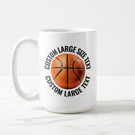 Grote Gepersonaliseerde Tekst Basketbal 443ml Aang Koffiemok (Links)