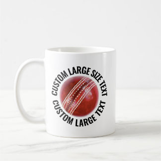 Grote gepersonaliseerde tekst cricketbal 312 gram koffiemok