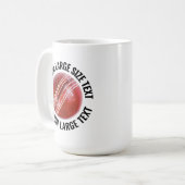 Grote gepersonaliseerde tekst cricketbal 425 gram. koffiemok (Voorkant links)