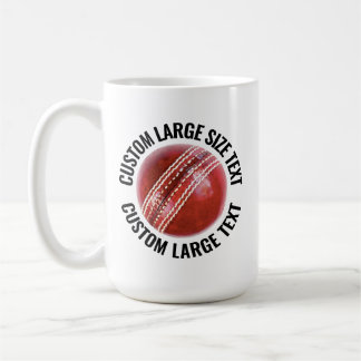 Grote gepersonaliseerde tekst cricketbal 425 gram. koffiemok
