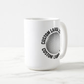 Grote gepersonaliseerde tekst golfbal 15oz. Op maa Koffiemok (Voorkant rechts)