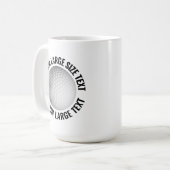 Grote gepersonaliseerde tekst golfbal 15oz. Op maa Koffiemok (Voorkant links)