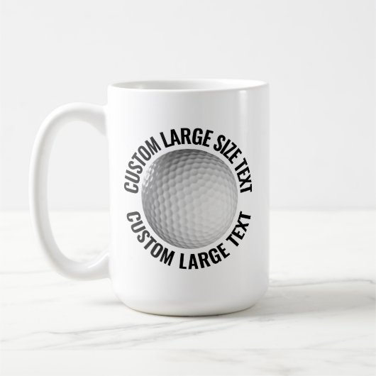 Grote gepersonaliseerde tekst golfbal 15oz. Op maa Koffiemok (Links)