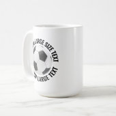 Grote gepersonaliseerde tekst voetbal 425 gram. Op Koffiemok (Voorkant links)