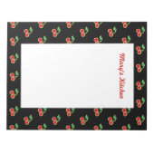 Grote gepersonaliseerde zwarte kersennotitieboek notitieblok (Voorkant)