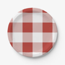 Grote geruite rode geruite papieren bord | Plaid f