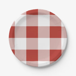 Grote geruite rode geruite papieren bord | Plaid f
