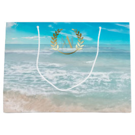 Grote geschenkzak | Modern Monogram Geometrisch St Groot Cadeauzakje