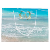 Grote geschenkzak | Modern Monogram Geometrisch St Groot Cadeauzakje (Achterkant)