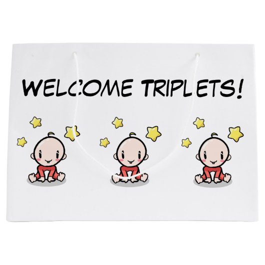 Grote geschenkzak voor drieling, inpakpapier, groot cadeauzakje (Voorkant)