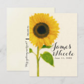 Grote geschilderde zonnebloem rustieke landelijke  aankondigingskaart (Voorkant / Achterkant)