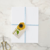 Grote geschilderde zonnebloem rustieke landelijke  cadeaulabel (Met Touw)