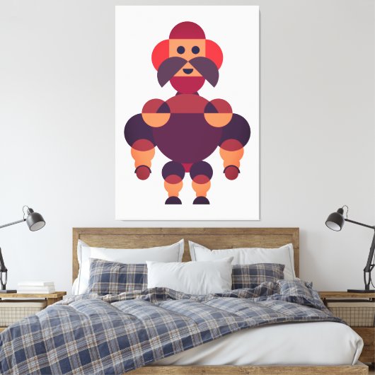 Grote gespierde Afrikaanse krijger Canvas Afdruk (Insitu (Slaapkamer))